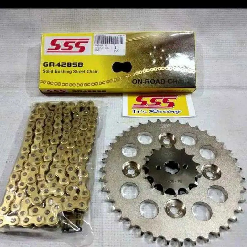 Gear Set SSS Karisma / Supra X 125 / Supra Fit New / Blade rantai Gold